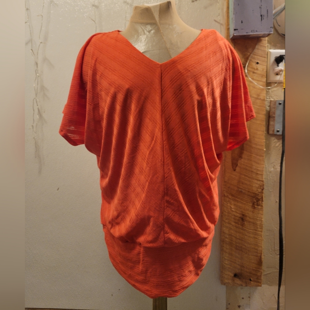 Alyx Vibrant Peach V-Neck Blouse